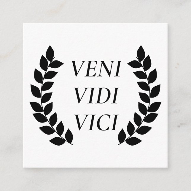Veni Vidi Vici Begleitkarte (Vorderseite)