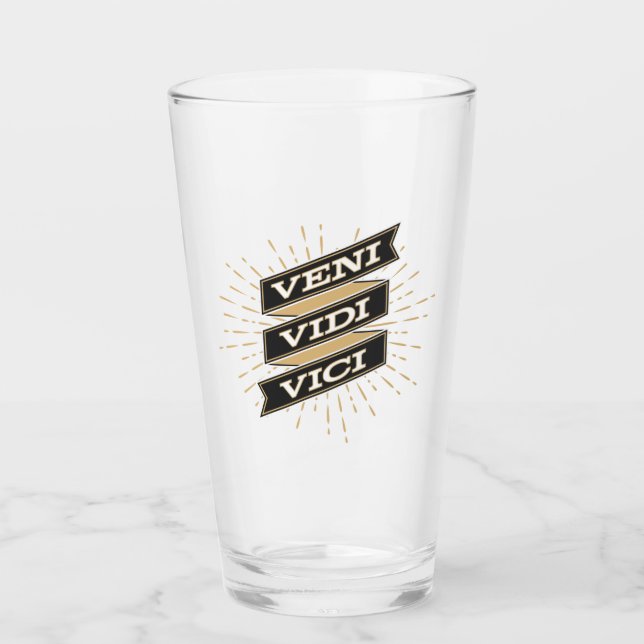 Veni Vidi Vici Glasstasse Glas (Vorderseite)