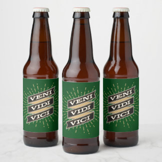 Veni Vidi Vici Grüne Bierflaschen-Etikette Bierflaschenetikett