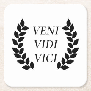 Veni Vidi Vici I kam ich sah ich erobert Rechteckiger Pappuntersetzer