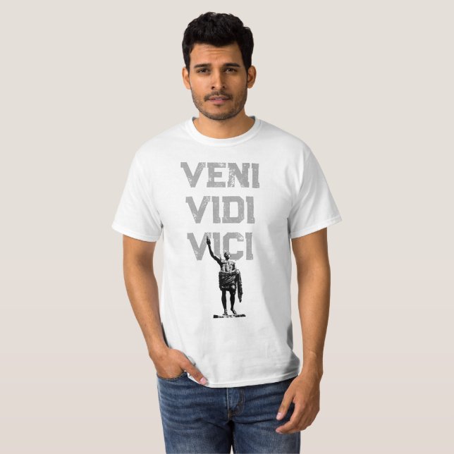 Veni Vidi Vici Quote Caesar Motivierend Mens T-Shirt (Vorne ganz)