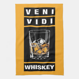 Veni Vidi Whiskey   Funny Zitat für Whiskey-Liebha Geschirrtuch