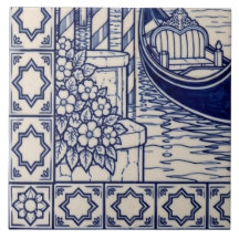Venice Azulejo-Muralfliese 5 von 6 unten links