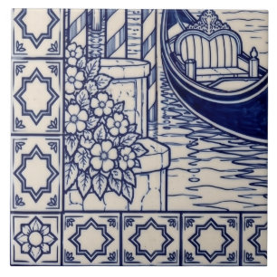 Venice Azulejo-Muralfliese 5 von 6 unten links Fliese
