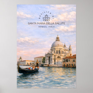 Venice Basilika Salute Aquarell Ikonische Kuppeln Poster