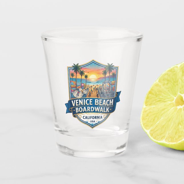 Venice Beach Boardwalk USA Schnapsglas (Vorderseite)