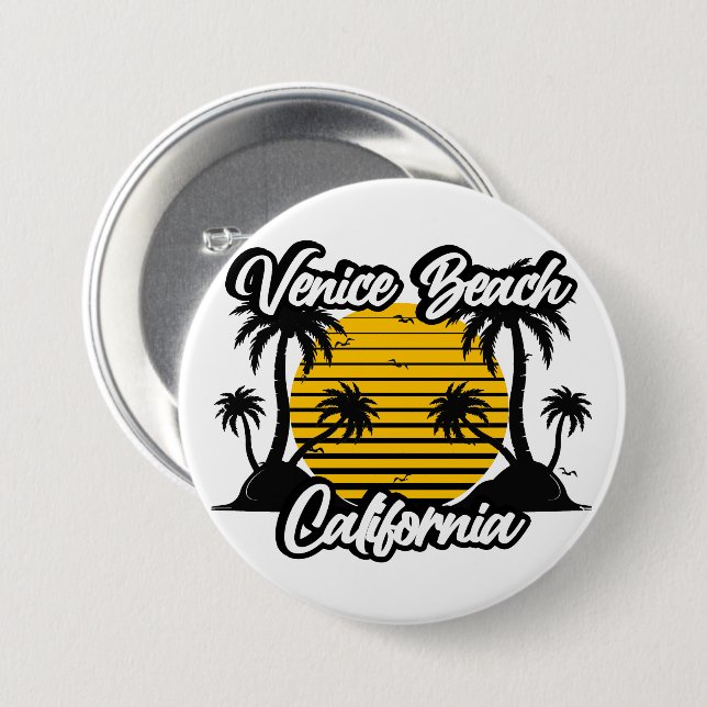 Venice Beach California Button (Vorne & Hinten)