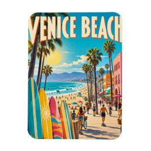 Venice Beach California Farbige Surfboards Poster Magnet