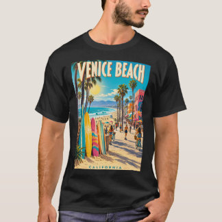 Venice Beach California Farbige Surfboards Poster T-Shirt