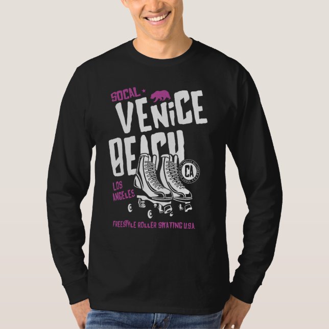 Venice Beach California Retro Roller Skate 9 T-Shirt (Vorderseite)