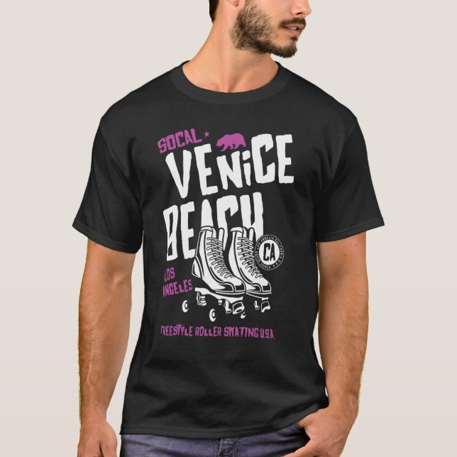 Venice Beach California Retro Roller Skate 9 T-Shirt (Vorderseite)
