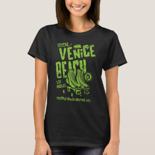 Venice Beach California Retro Roller Skate Distort T-Shirt