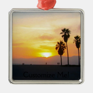 Venice Beach California Silbernes Ornament