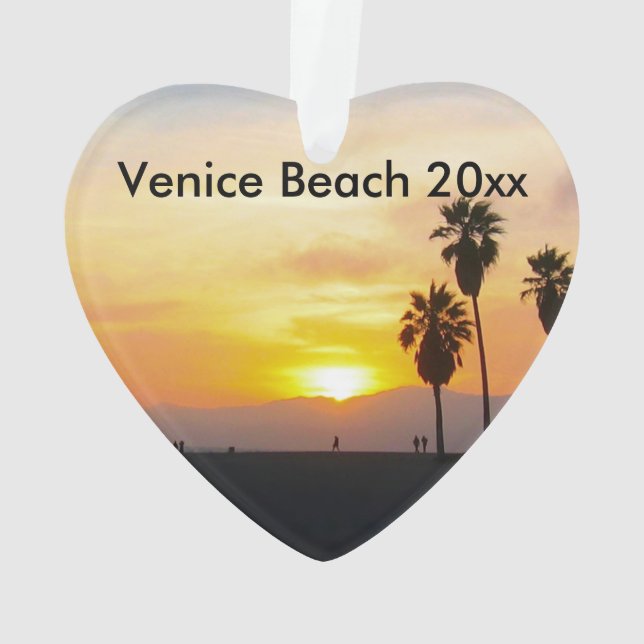 Venice Beach California Sunset Souvenir Ornament (Rückseite)