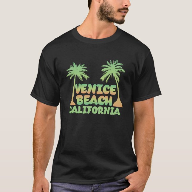 Venice Beach California Surf Board Wellenreiten Lo T-Shirt (Vorderseite)