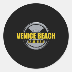 Venice Beach California Usa Gym Bodybuilding Works Runder Aufkleber