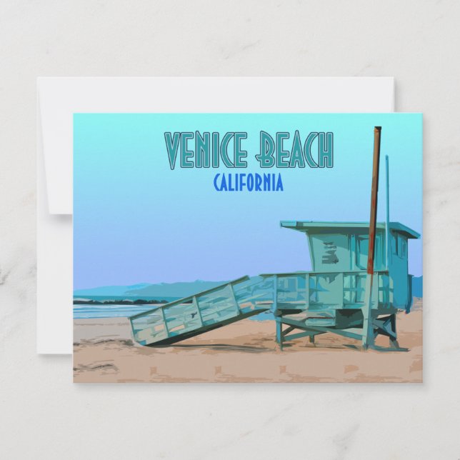 Venice Beach California Vintag Flat Card (Vorderseite)