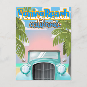 Venice Beach California Vintage Poster. Postkarte