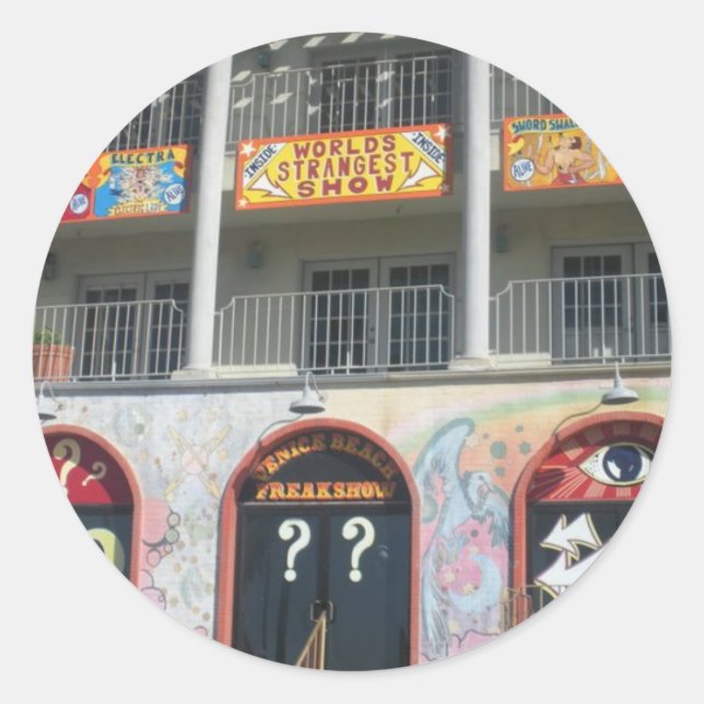 Venice Beach Freak Show Runder Aufkleber (Vorderseite)