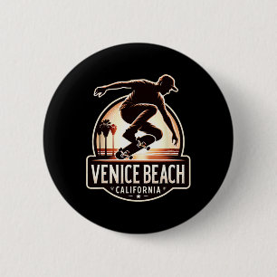 Venice Beach Kalifornien Skateboarding Button