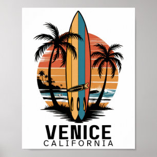Venice Beach Kalifornien Surfen Surfer Poster
