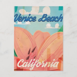 Venice Beach Kalifornien Vintage-Reiseposter Postkarte