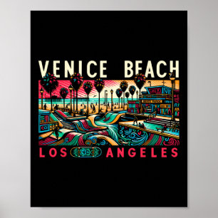 Venice Beach Los Angeles Reisen Sommerfamilie Vaca Poster