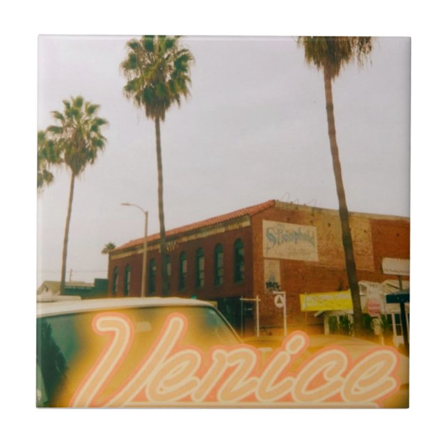 Venice Beach Retro Print Fliese (Vorderseite)