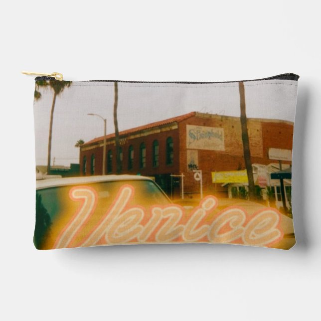 Venice Beach Retro Print Zubehörtasche (Vorderseite)