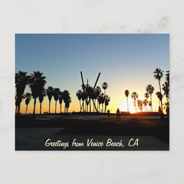 Venice Beach Sunset Postkarte (Vorderseite)