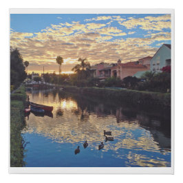 Venice Beach Sunsets Venedig Canals Reflektion Dus Künstlicher Leinwanddruck