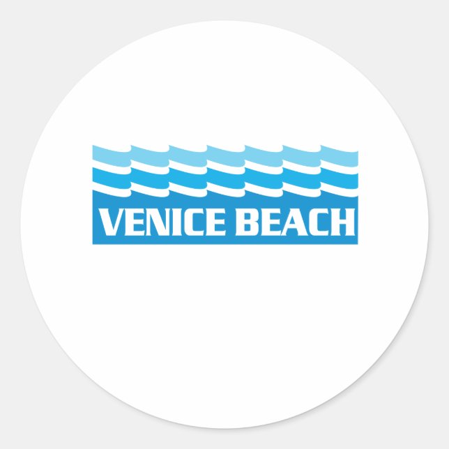 Venice Beach Waves Runder Aufkleber (Vorderseite)