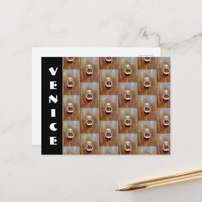 Venice Door Knocker Postkarte (Vorderseite/Rückseite Beispiel)