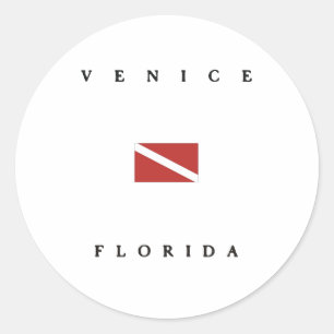 Venice Florida Scuba Dive Flag Runder Aufkleber