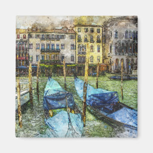 Venice Gondola Malszene Magnet