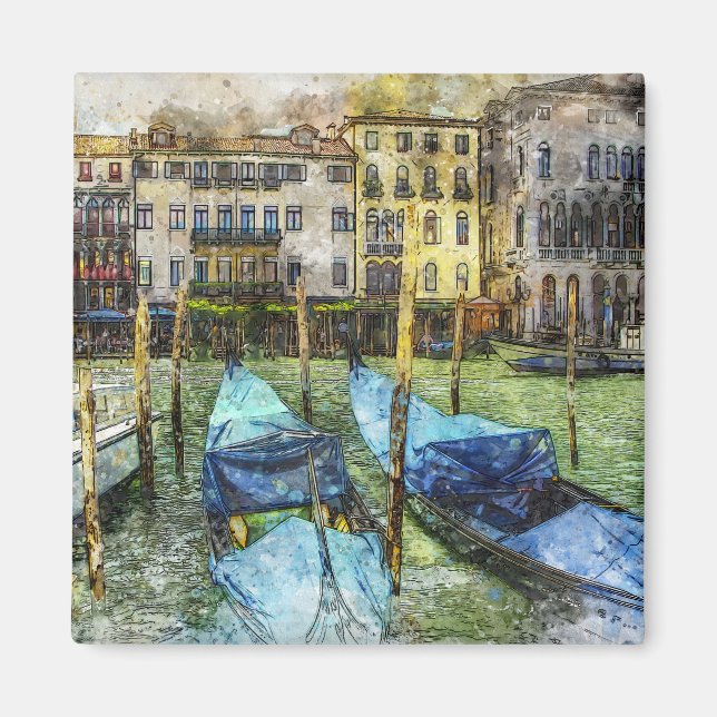 Venice Gondola Malszene Magnet (Vorne)