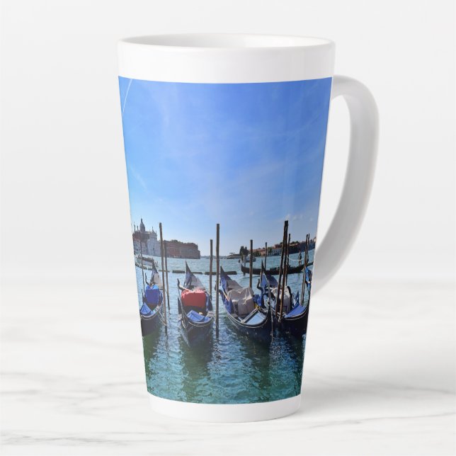 Venice Gondolas Boat Italien Blue Sky Milchtasse (Rechte Ecke)