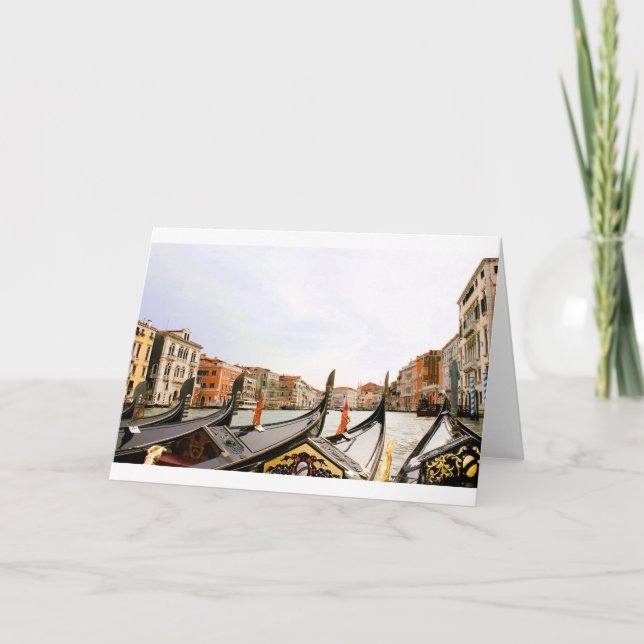 Venice Gondolas Grand Canal Card<Blank Inside> Dankeskarte (Vorderseite)