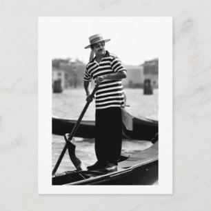VENICE GONDOLIER MIT HUT POSTKARTE