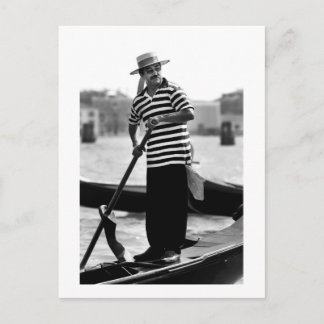 VENICE GONDOLIER MIT HUT POSTKARTE