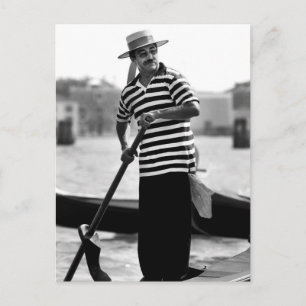 VENICE GONDOLIER MIT HUT POSTKARTE