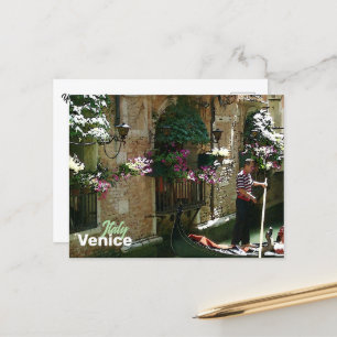 Venice Gondolier Travel Souvenir Postkarte