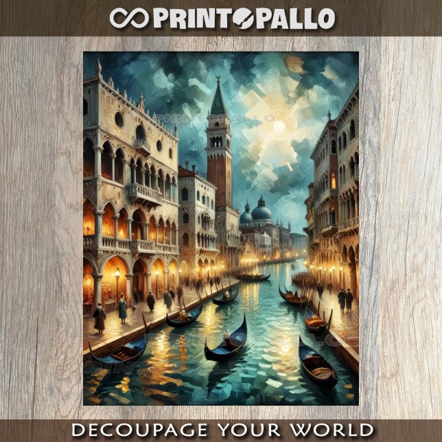 Venice Grand Canal in der Nacht Seidenpapier (Von Creator hochgeladen)