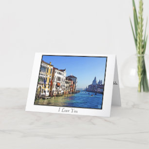 Venice Grand Canal with Love Quote Karte