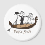 Venice Italy Bride Magnet<br><div class="desc">Destination Italien Gastgeschenke Hochzeiten und neuartige Geschenke für Bräute, die den Knoten in Venedig, Italien. T - Shirt der Venedig-Braut, Bekleidung und Sake-Destination Die Gastgeschenke Hochzeiten von Venedig zeigen eine Darstellung von Braut und Bräutigam auf einer Gondel mit Gondoliere. Fügen Sie Ihre eigene Personalisierung zu diesen Venedig Bride-Artikeln mit dem...</div>