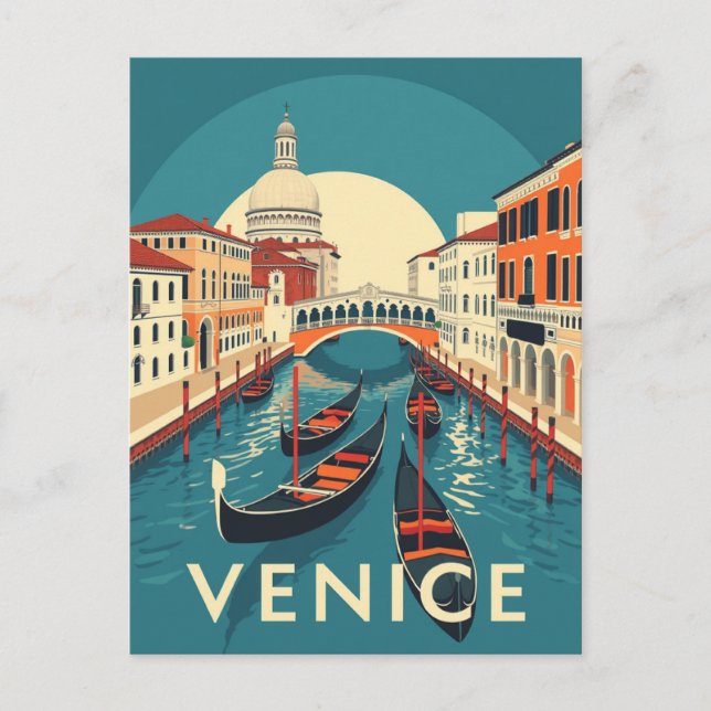 Venice Italy Rialto Bridge Vintage  Postkarte (Vorderseite)