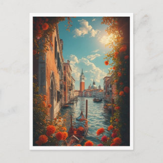 Venice Italy Romantic Tourism Lovers Colorful  Postkarte