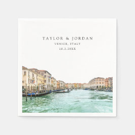 Venice Italy Wedding Paper Cocktail Napkin Serviette