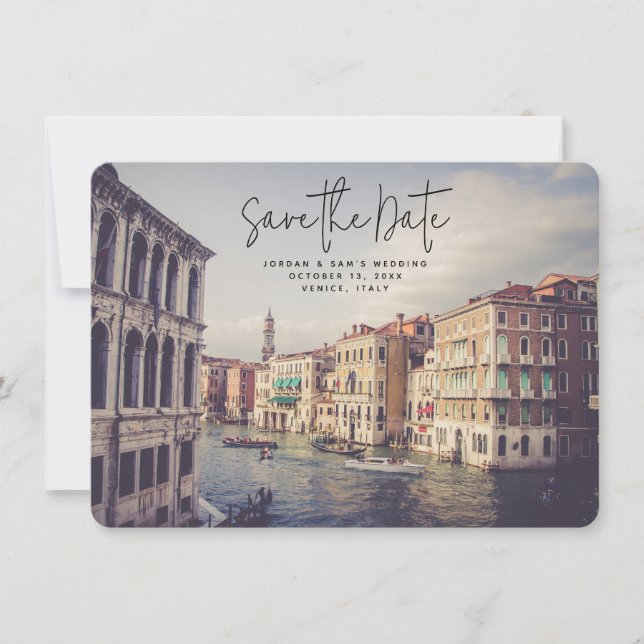 Venice Italy Wedding Save the Date Einladung (Vorderseite)