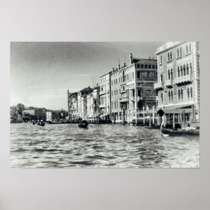 Venice Kanal Wasserstraße Italien Gondel Schwarzwe Poster
